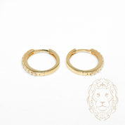 Hoops - Or 10K jaune semi-éternité pierres cz 2mm X 13mm - BOG1322