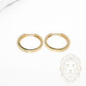 Hoops - Or 10K jaune semi-éternité pierres cz 2mm X 15mm - BOG1323