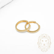 Hoops - Or 10K jaune semi-éternité pierres cz 2mm X 15mm - BOG1323