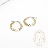 Hoops - Or 10K jaune coupe diamant 3mm X 13mm - BOG1324