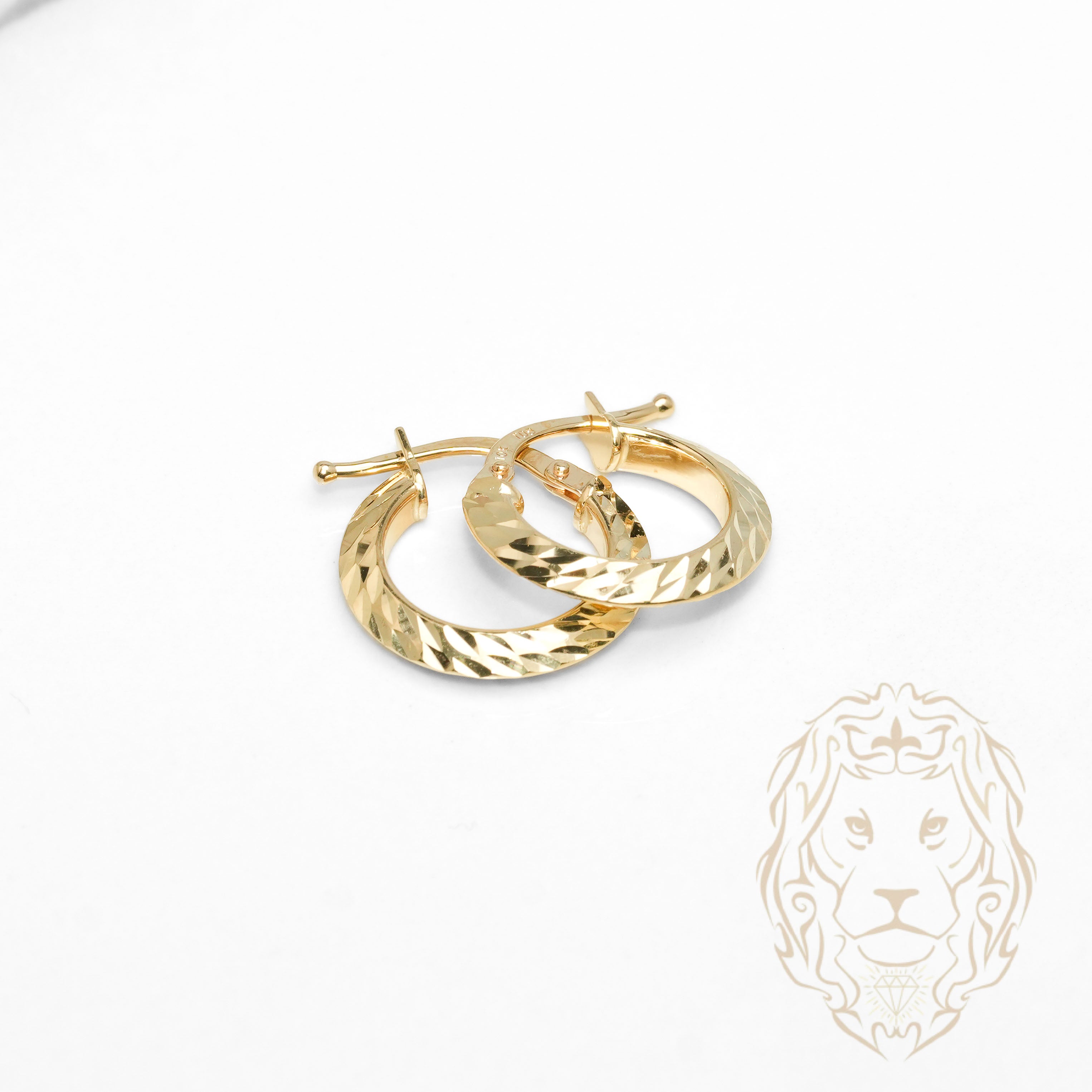 Hoops - Or 10K jaune coupe diamant 3mm X 13mm - BOG1324