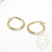 Hoops - Or 10K jaune coupe diamant 3mm X 18mm - BOG1325