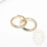 Hoops - Or 10K jaune coupe diamant 3mm X 18mm - BOG1325