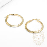 Hoops - Or 10K jaune coupe diamant 3mm X 24mm - BOG1326
