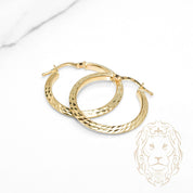 Hoops - Or 10K jaune coupe diamant 3mm X 24mm - BOG1326