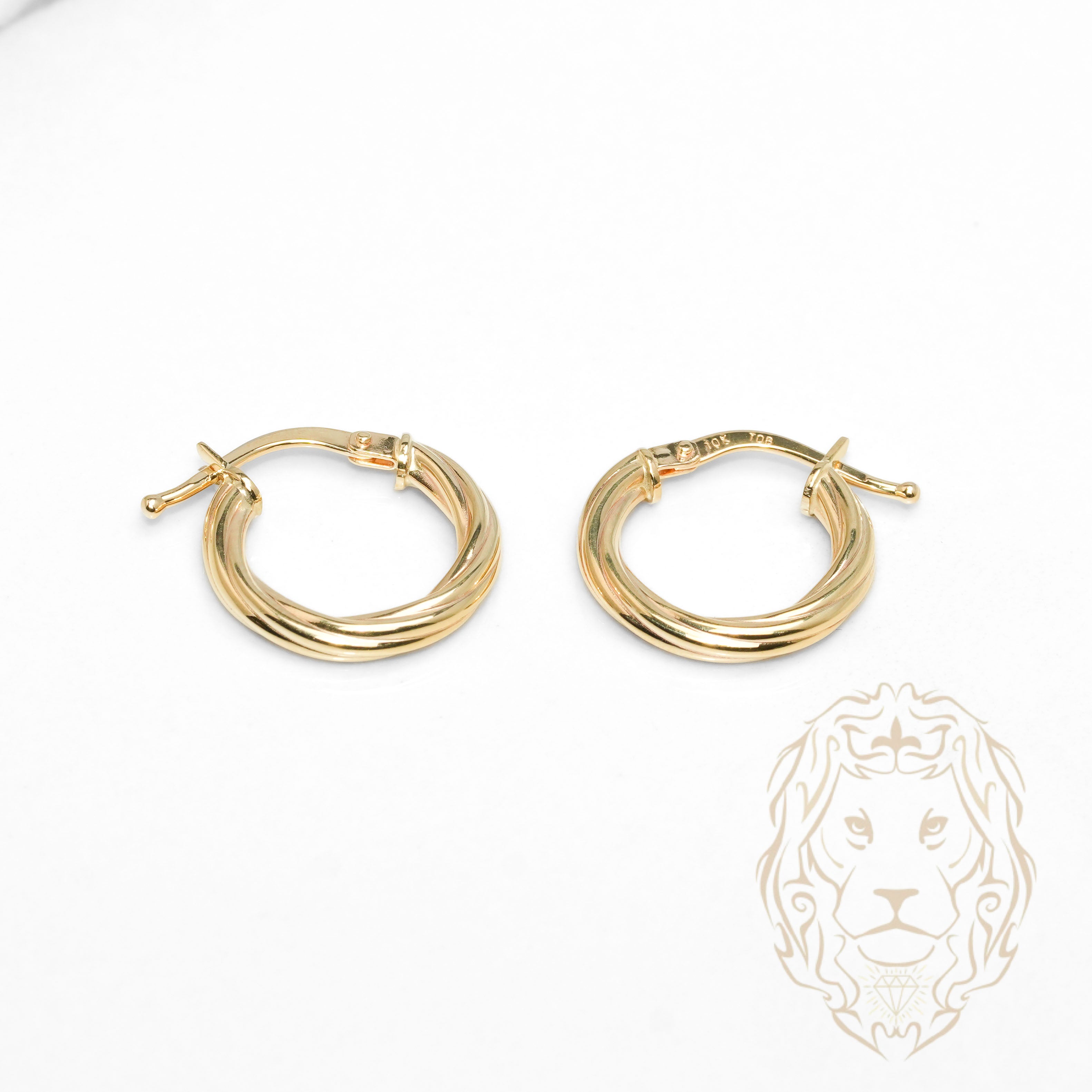 Hoops - Or 10K jaune twist 2mm X 13mm - BOG1327