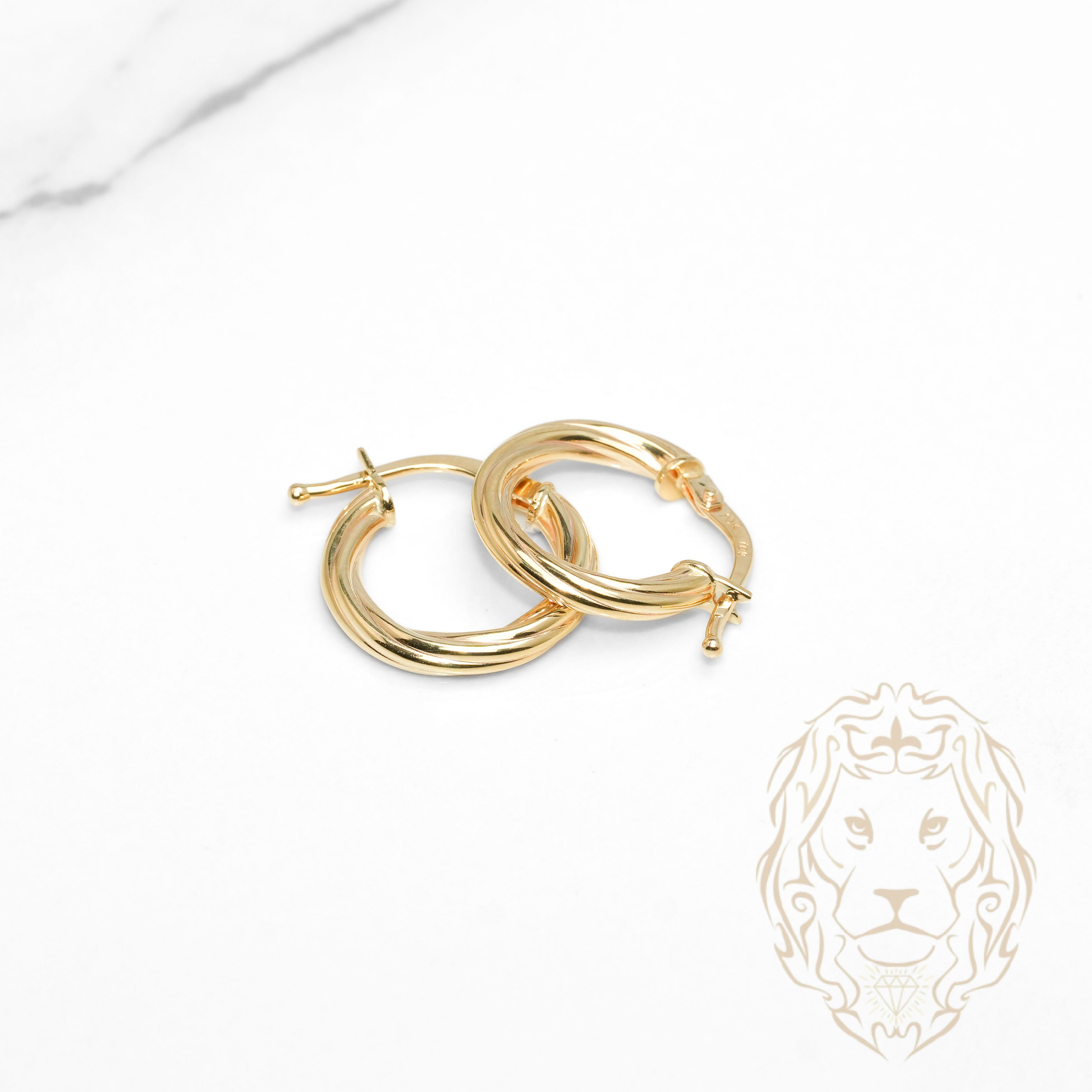 Hoops - Or 10K jaune twist 2mm X 13mm - BOG1327