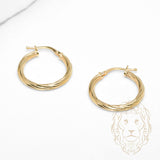 Hoops - Or 10K jaune twist 2mm X 19mm - BOG1328