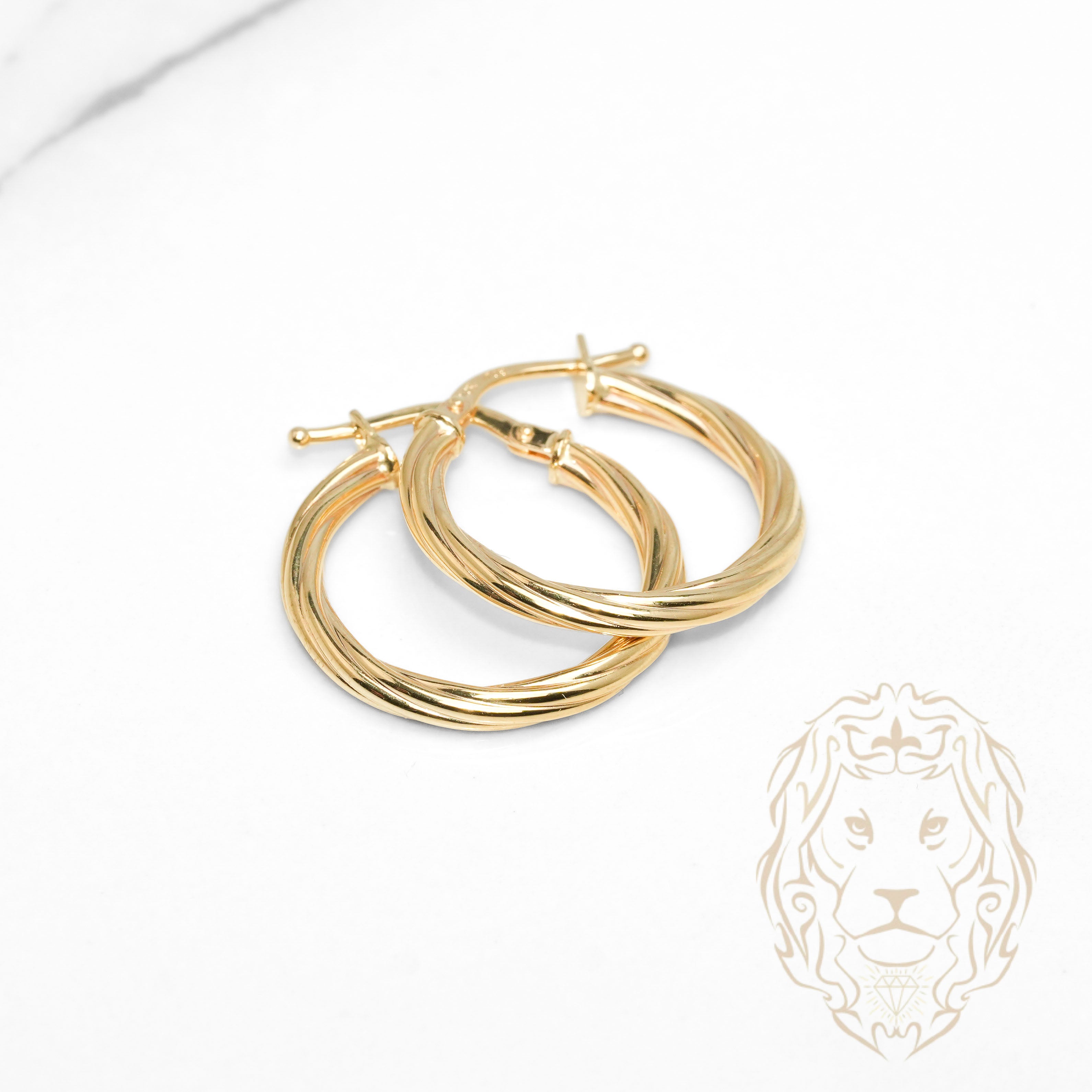 Hoops - Or 10K jaune twist 2mm X 19mm - BOG1328