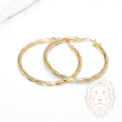 Hoops - Or 10K jaune twist 2mm X 36mm - BOG1329
