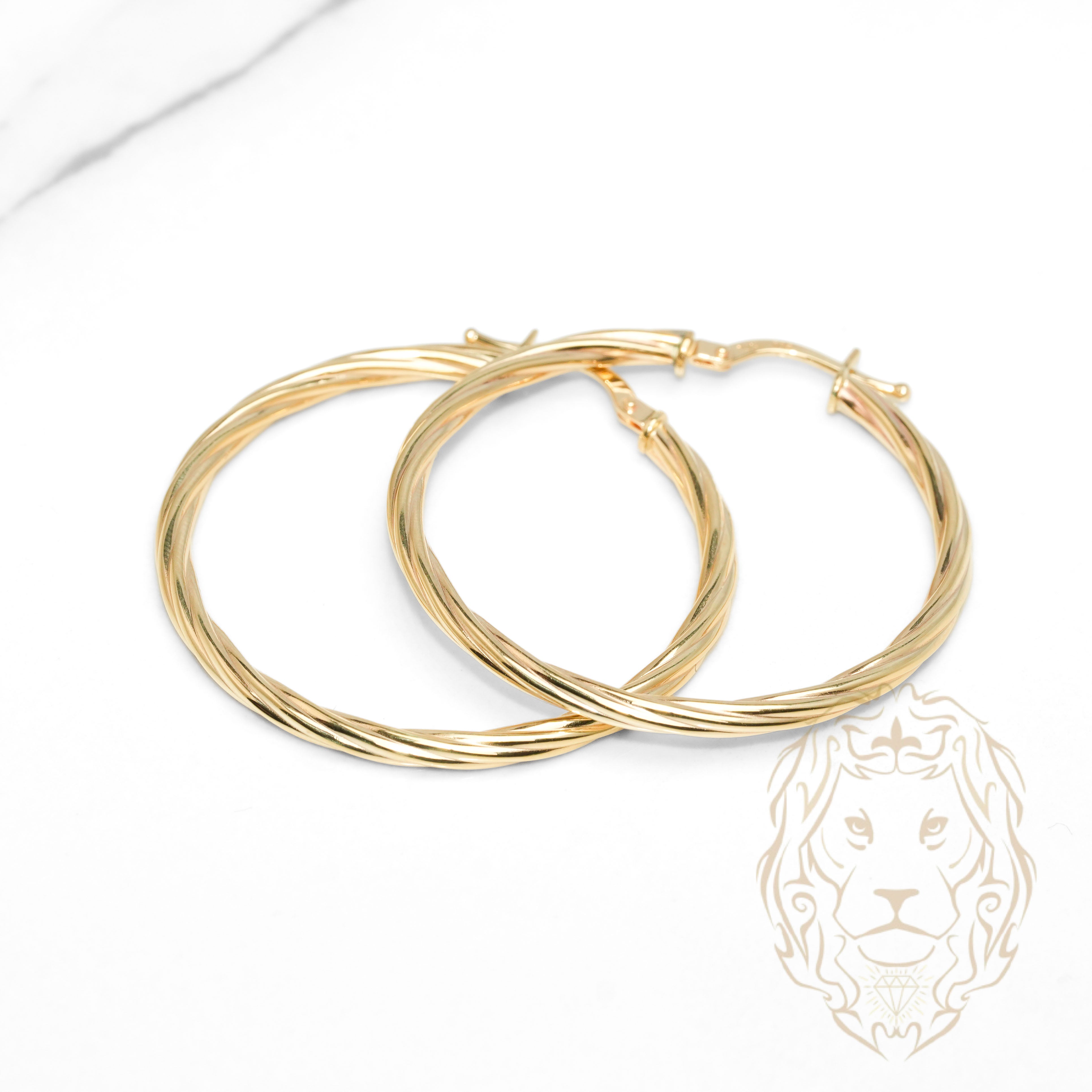 Hoops - Or 10K jaune twist 2mm X 36mm - BOG1329