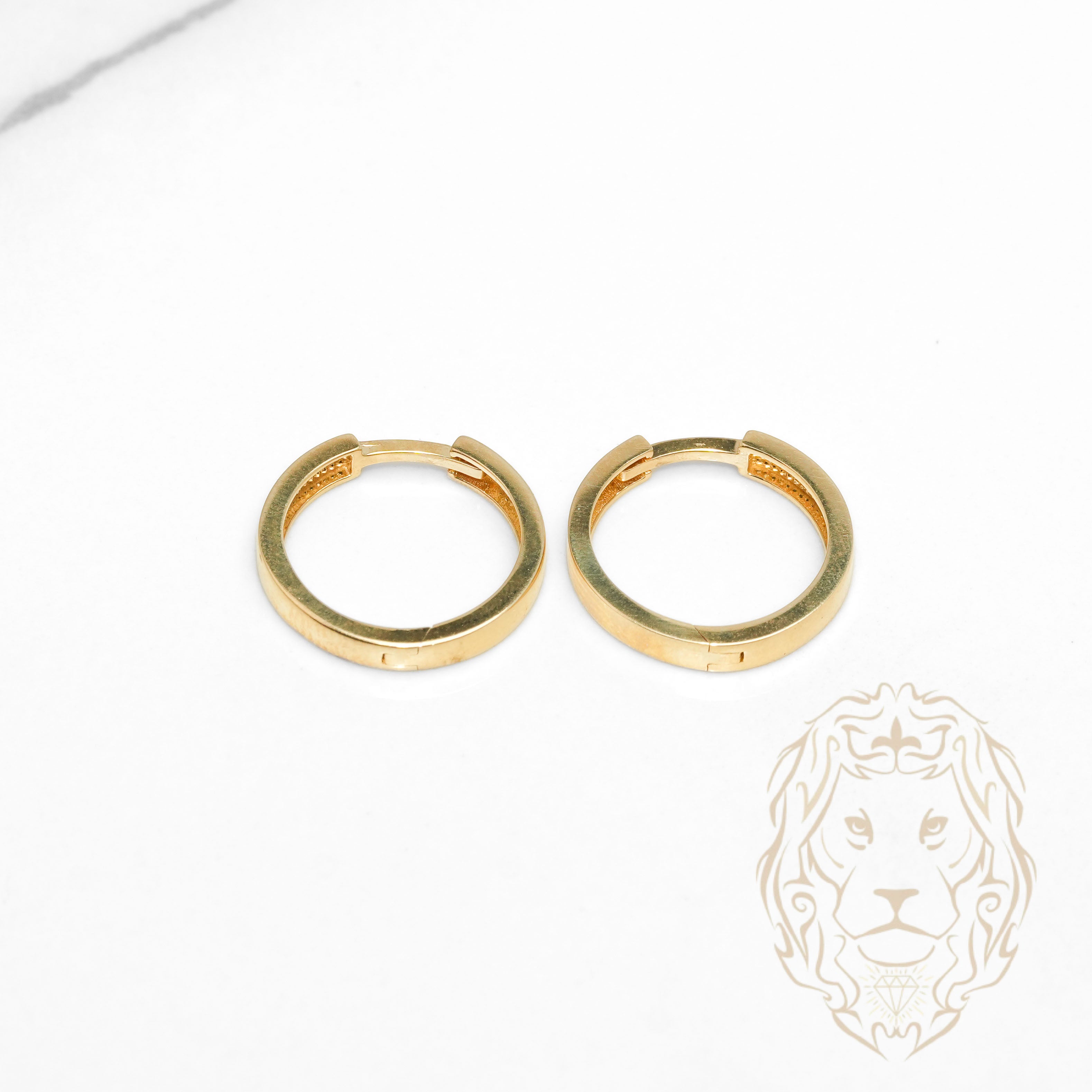Hoops - Or 10K jaune bords carrés 2mm X 13mm - BOG1331