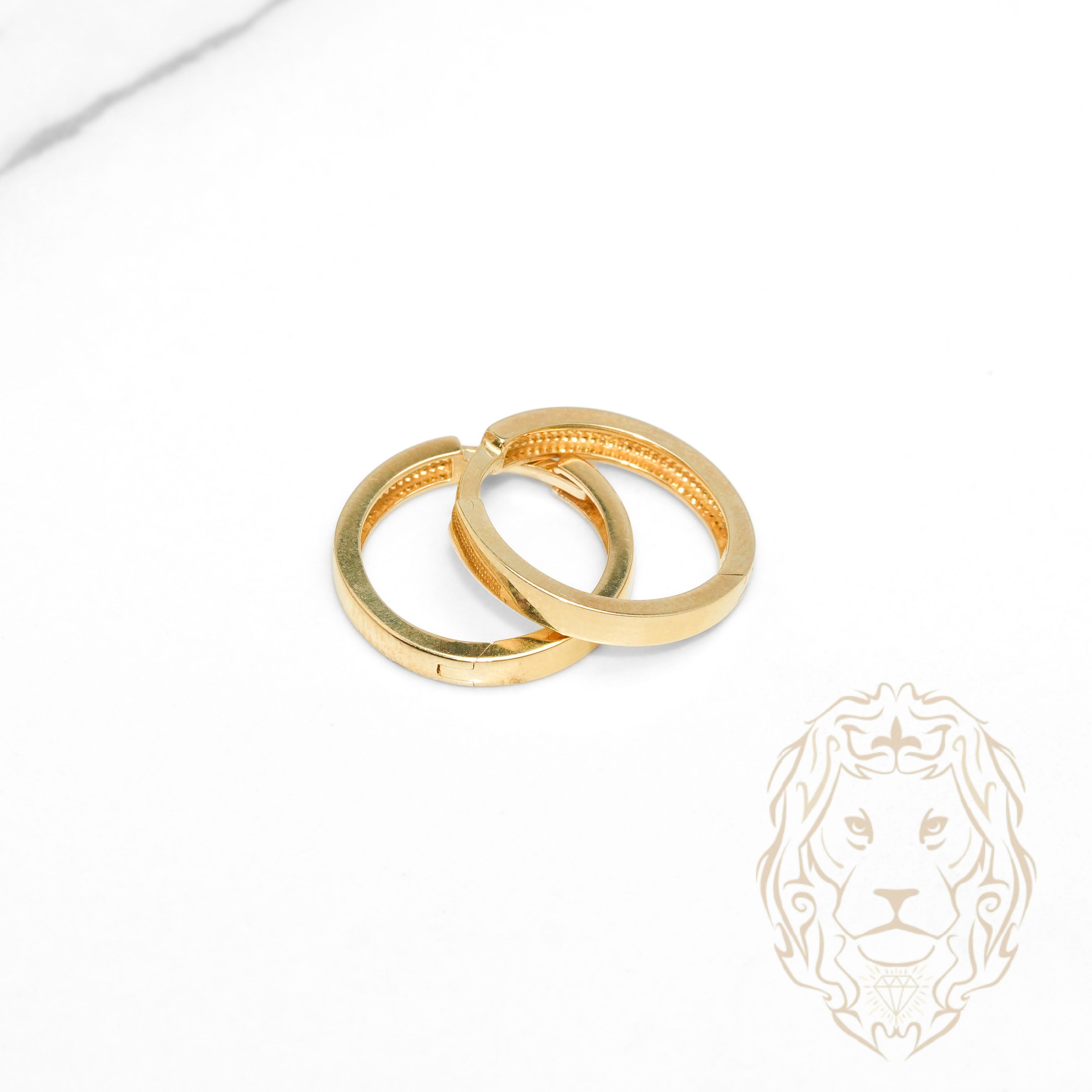 Hoops - Or 10K jaune bords carrés 2mm X 13mm - BOG1331