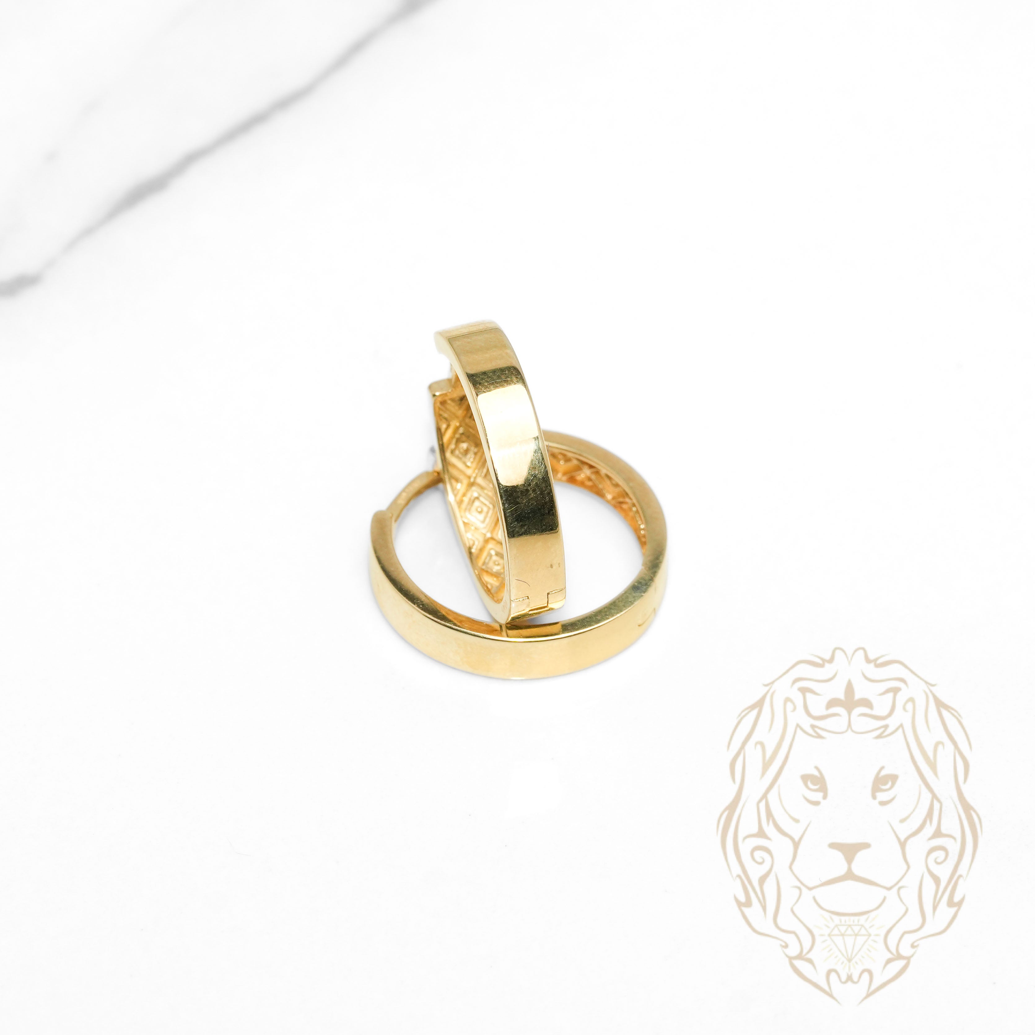 Hoops - Or 10K jaune bords carrés 3mm X 15mm - BOG1332