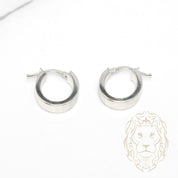 Hoops - Or 10K blanc ovale clé grecque & bords carrés  4mm X 13mm - BOG1333