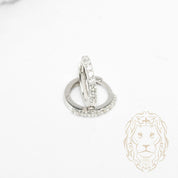 Huggies - Or 10K blanc semi-éternité pierres cz 2mm X 10mm - BOG1334