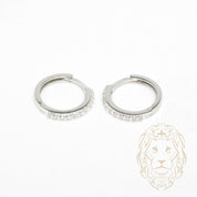 Hoops - Or 10K blanc semi-éternité pierres cz 2mm X 11mm - BOG1335