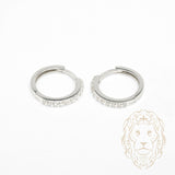 Hoops - Or 10K blanc semi-éternité pierres cz 2mm X 11mm - BOG1335
