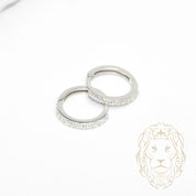 Hoops - Or 10K blanc semi-éternité pierres cz 2mm X 11mm - BOG1335