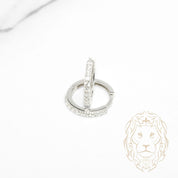 Hoops - Or 10K blanc semi-éternité pierres cz 2mm X 11mm - BOG1335