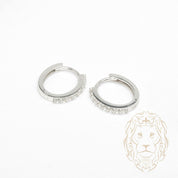 Hoops - Or 10K blanc ovale semi-éternité pierres cz 2mm X 11mm - BOG1338