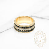 Bague - Or 10K jaune éternité serti de diamants de laboratoire 1.00TCW & diamants noirs 2.00TCW - RIGL130