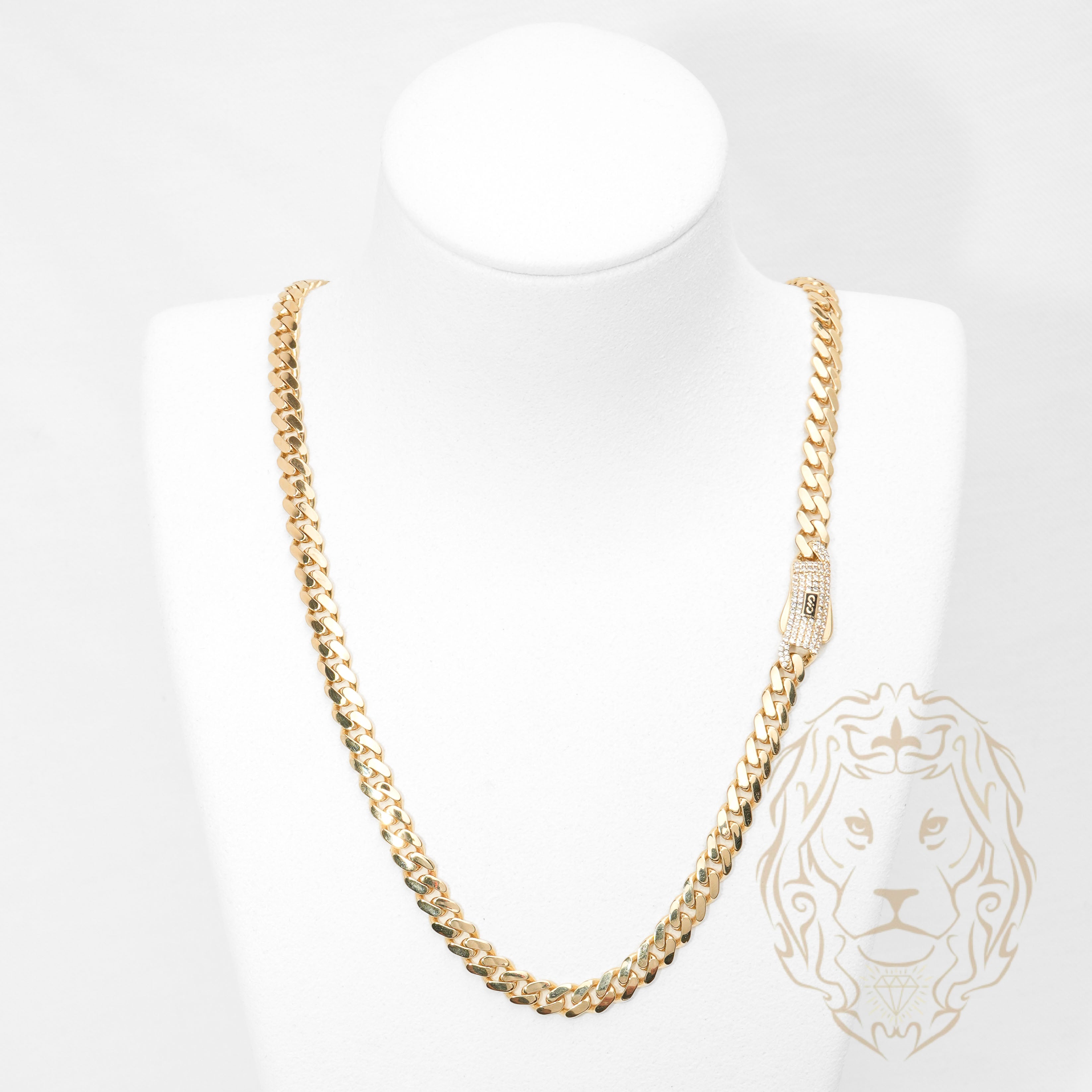 Chaîne - Or 10K jaune monaco 6.5mm & box lock pavé de cz - CHG1332