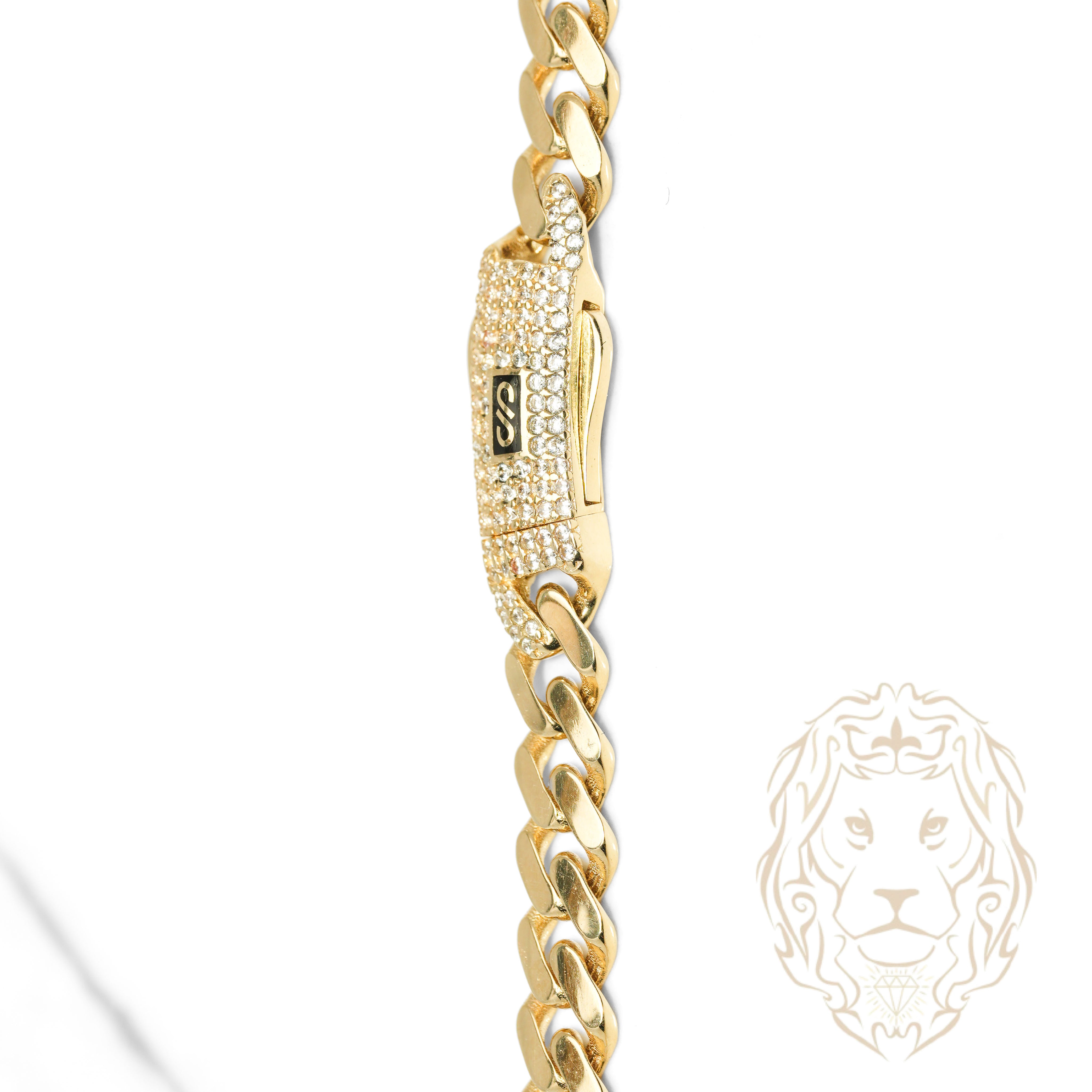 Chaîne - Or 10K jaune monaco 6.5mm & box lock pavé de cz - CHG1332