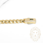 Bracelet - Or 10K jaune monaco 6.5mm & box lock pavé de cz - BRG976