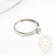 Bague - Or 10K blanc pierre cz coupe ronde - RIG1232
