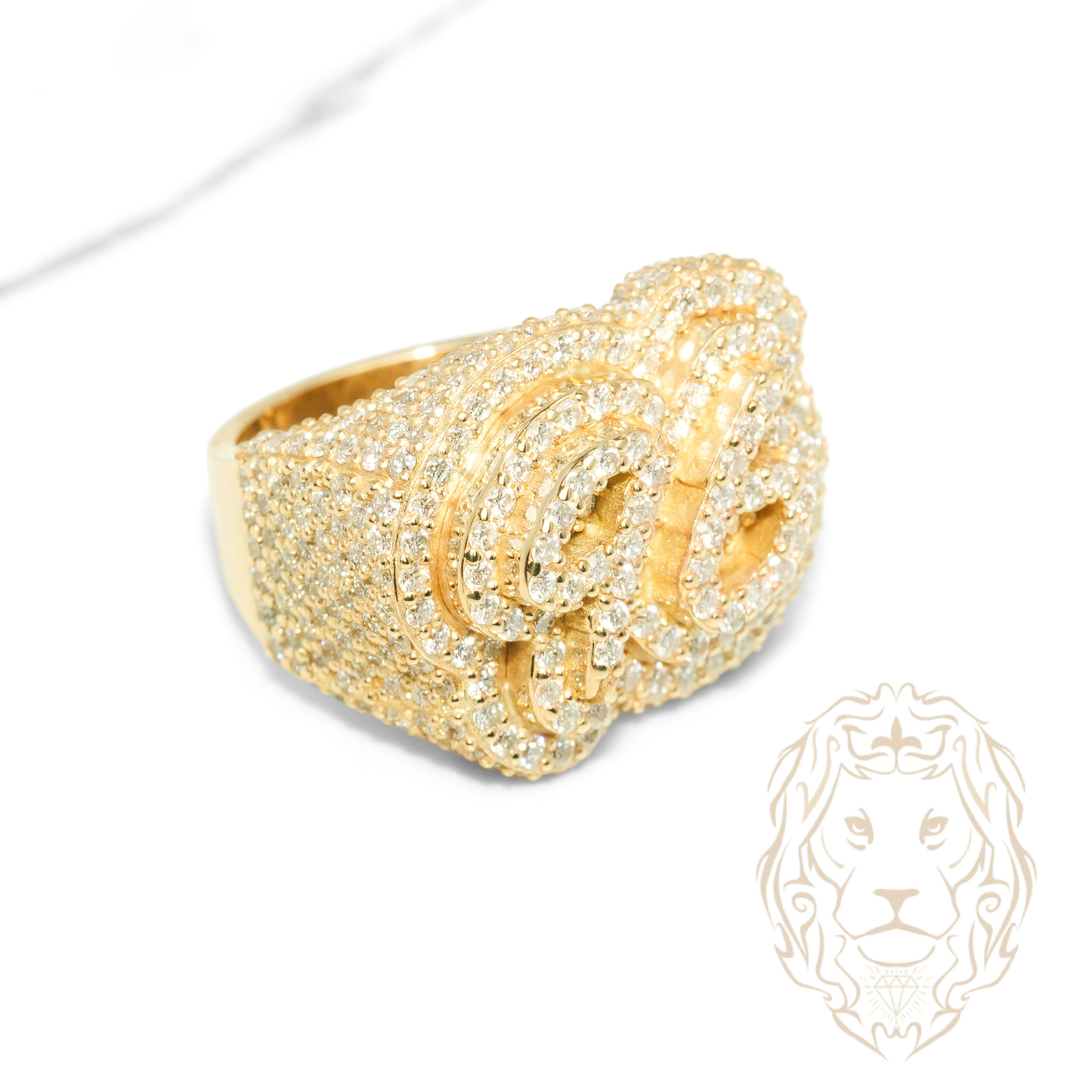 Bague - Or 10K jaune 96 pavé de diamants de laboratoire 2.50TCW - RIGL134