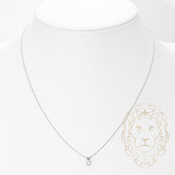 Woman's necklace - 10K white gold solitaire pendant diamond lab brilliant cut 0.20CT 17" - CHGL003