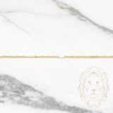 Woman's anklet - 10K yellow gold mixed singapore & flat 1mm 10" - ANG044