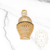 Pendant - 10K Yellow Gold Basketball Swish Pavé CZ - PEG505