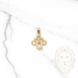 Pendentif - Or 10K jaune infini fleur de lis pavé cz - PEG511