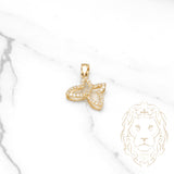 Pendant - 10K Yellow Gold Butterfly Outline Pavé with CZ - PEG517