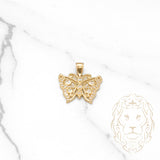 Pendentif - Or 10K jaune papillon pavé cz - PEG518