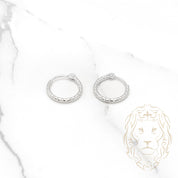 Huggies - 10K White Gold Diamond Cut 1.5mm X 10mm - BOG483