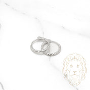 Huggies - 10K White Gold Diamond Cut 1.5mm X 10mm - BOG483