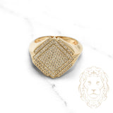 Bague - Or 10K jaune facette pavé de diamants lab 1.5CT - RIGL012