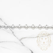 Bracelet - 10K White Gold with Oval and Round Cut CZ Stones 7.25" - BRG430