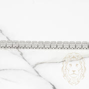 Bracelet - 10K White Gold Eternity Pavé with Baguette & Round Cut CZ Stones 7.25" - BRG424