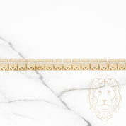 Bracelet - 10K Yellow Gold Eternity Pavé with Baguette & Round Cut CZ Stones 7.25" - BRG427