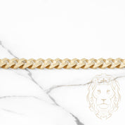 Bracelet - Or 10K jaune BJAMIL curb avec box lock pavé cz 8.5mm 7.5" - BRG425