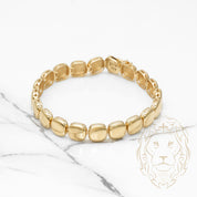 Bracelet - 10K Yellow Gold Polished Rounded Square Links 7.25" - BRG423