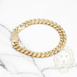 Bracelet - 10K Yellow Gold BJAMIL Curb Links with Pavé Box Lock 8.5mm 7.5" - BRG425