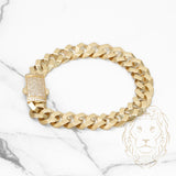 Bracelet - 10K Yellow Gold BJAMIL Curb Links with Pavé Box Lock 10.5mm 7.5" - BRG432