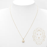 Woman's Necklace - 10K Yellow Gold Square Halo Pendant CZ pavé 18" - CHG460