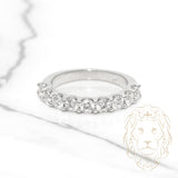 Bague - Or 14K blanc semi-éternité diamants lab coupe brillant 1.18CT - RIGL023