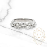 Bague - Or 14K blanc semi-éternité East-West diamants lab coupe marquise 1.40CT - RIGL024
